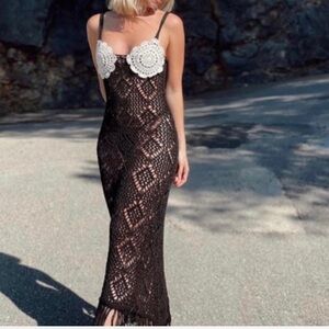 Zara Crochet / Knit Flapper Dress 🖤🤍